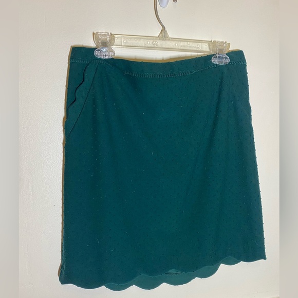 Dark green, elastic waist skirt. Mid Thigh XL - Picture 1 of 5